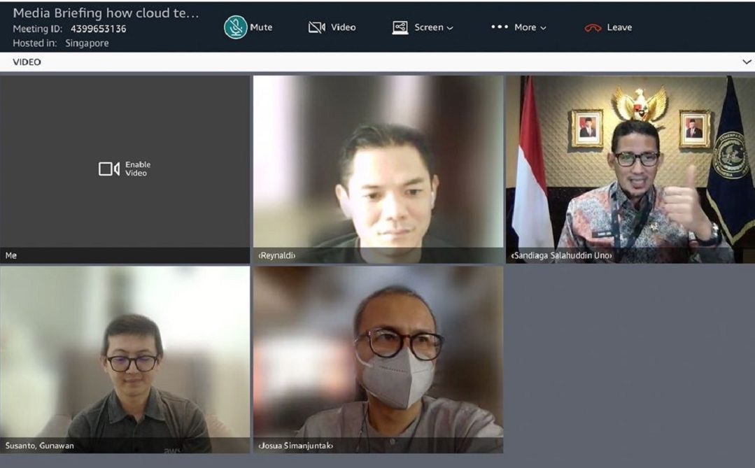 Menparekraf Sandiaga Uno saat Virtual Media Briefing