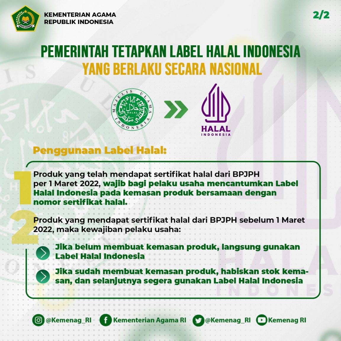 Label Halal Indonesia Baru Berlaku Mulai 1 Maret 2022, Pelaku Usaha Habiskan Stok Produk Logo Lama Terlebih Dahulu