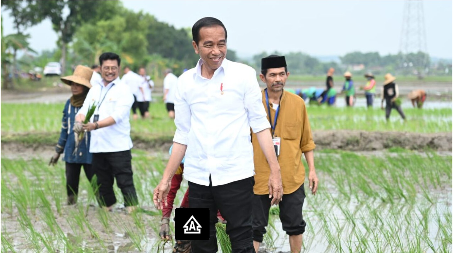 Presiden Apresiasi Penggunaan Pupuk Organik saat Tanam Padi Bersama Petani di Tuban